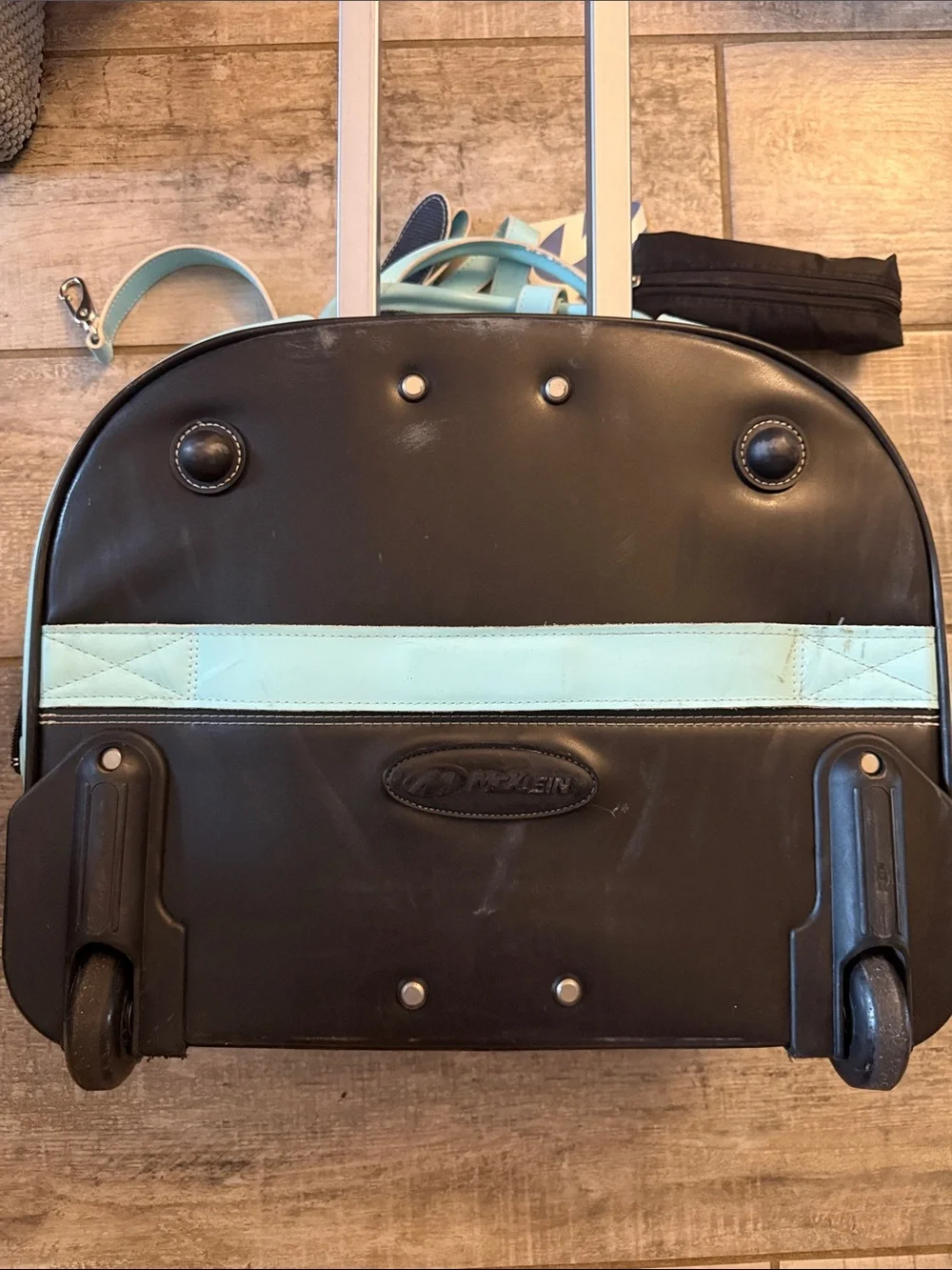 McKlein Sky Blue Rolling Leather Computer Bag Top-Handle & Shoulder Strap